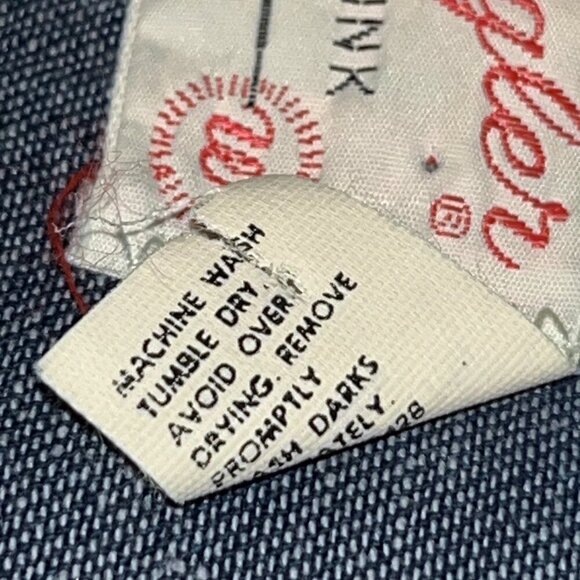 VINTAGE 60s WRANGLER PRE-SHRUNK PEARL SNAP EX LONG TAILS DENIM SHIRT 16.5" X 35" - Picture 14 of 15